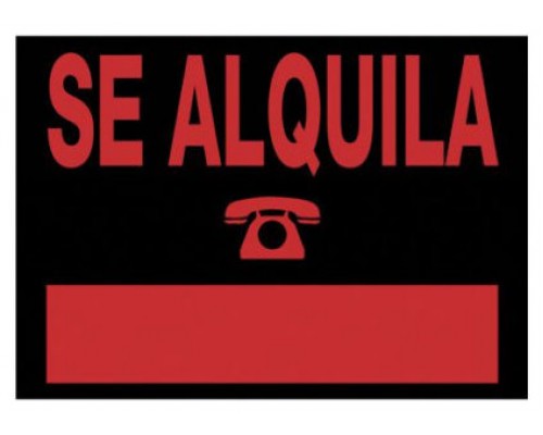 CARTEL "SE ALQUILA" 350X250 MM PVC NEGRO ARCHIVO 2000 6168 NE (Espera 4 dias)